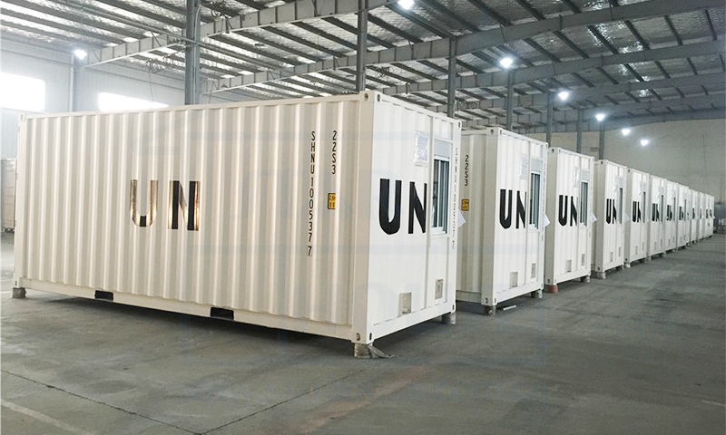 Finished modular units inside a Star House workshop